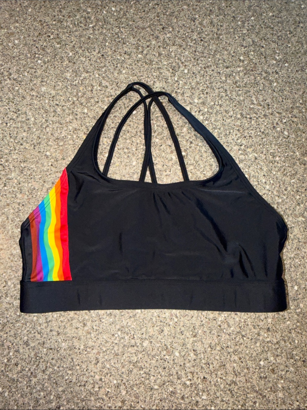Humankind Black Sports Bra with Rainbow pride